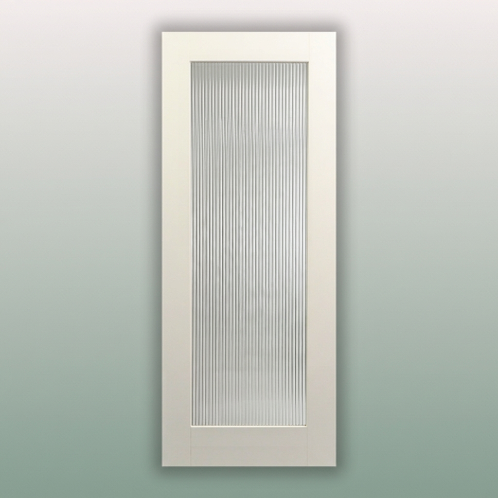 Pre-Primed 1 Lite Glass Door - Reeded Glass