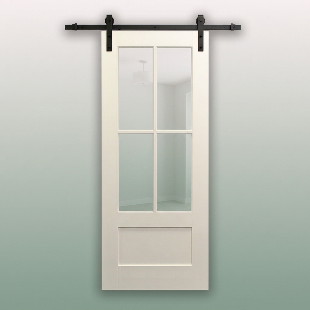 Pre-Primed Hampton 4 Lite Barn Door