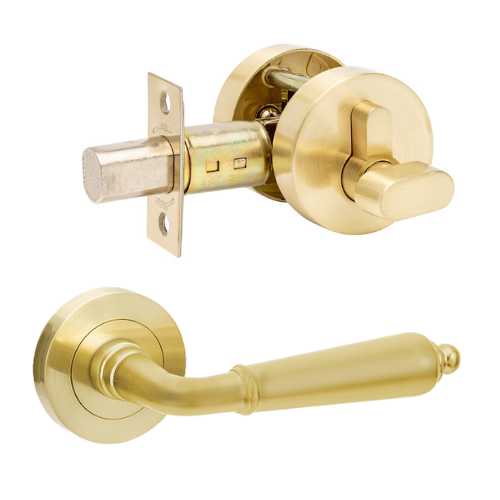 Zanda Oxford Handle + Deadbolt Brushed Gold (Satin Brass)