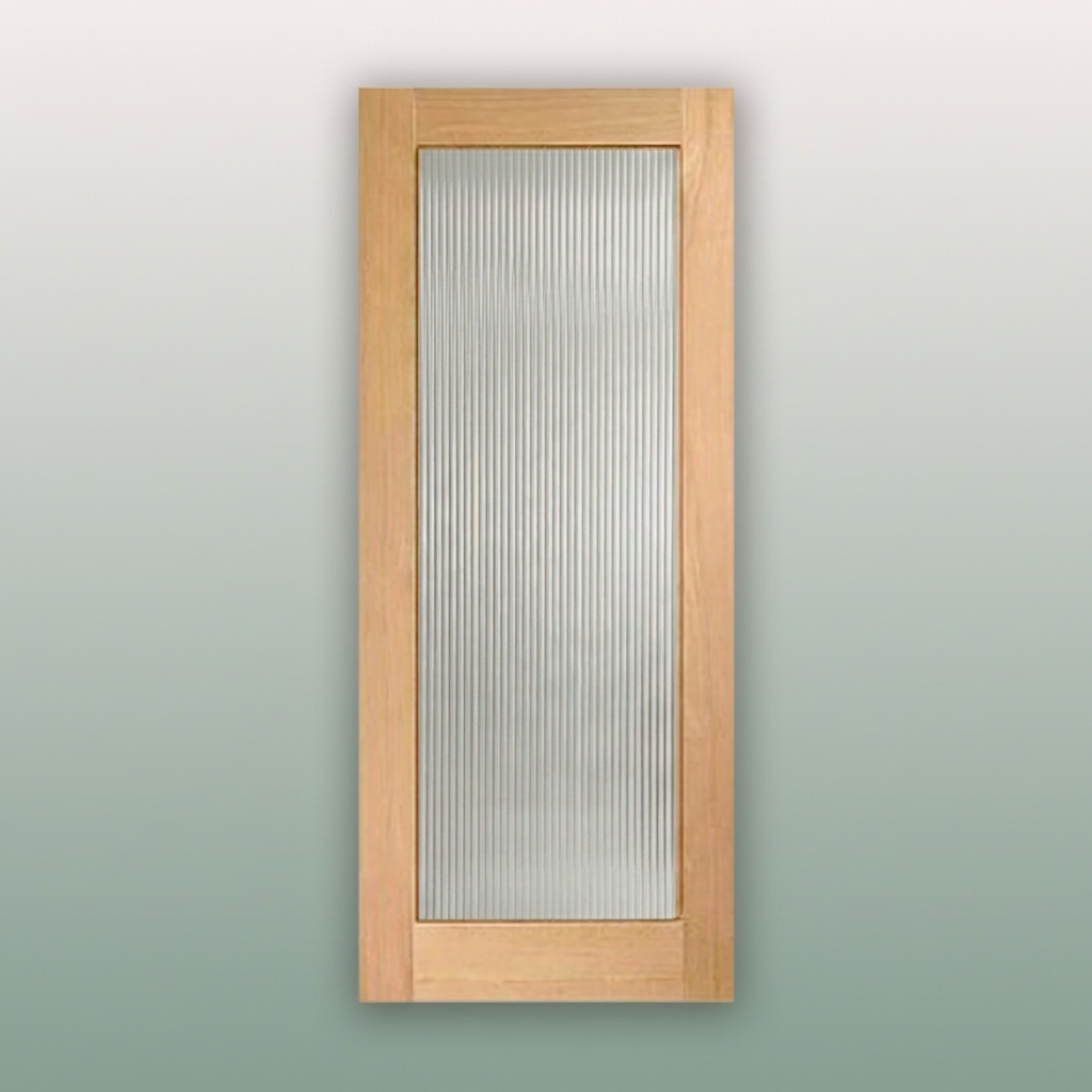 Oak 1 Lite Glass Door - Reeded Glass