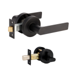 Zanda Kent Handle + Elite Deadbolt - Black (Matt Black)